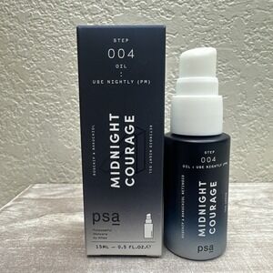$38 🌙 PSA MIDNIGHT COURAGE Rosehip & Bakuchiol Retinol‎ Night Oil .5oz EXP 27
